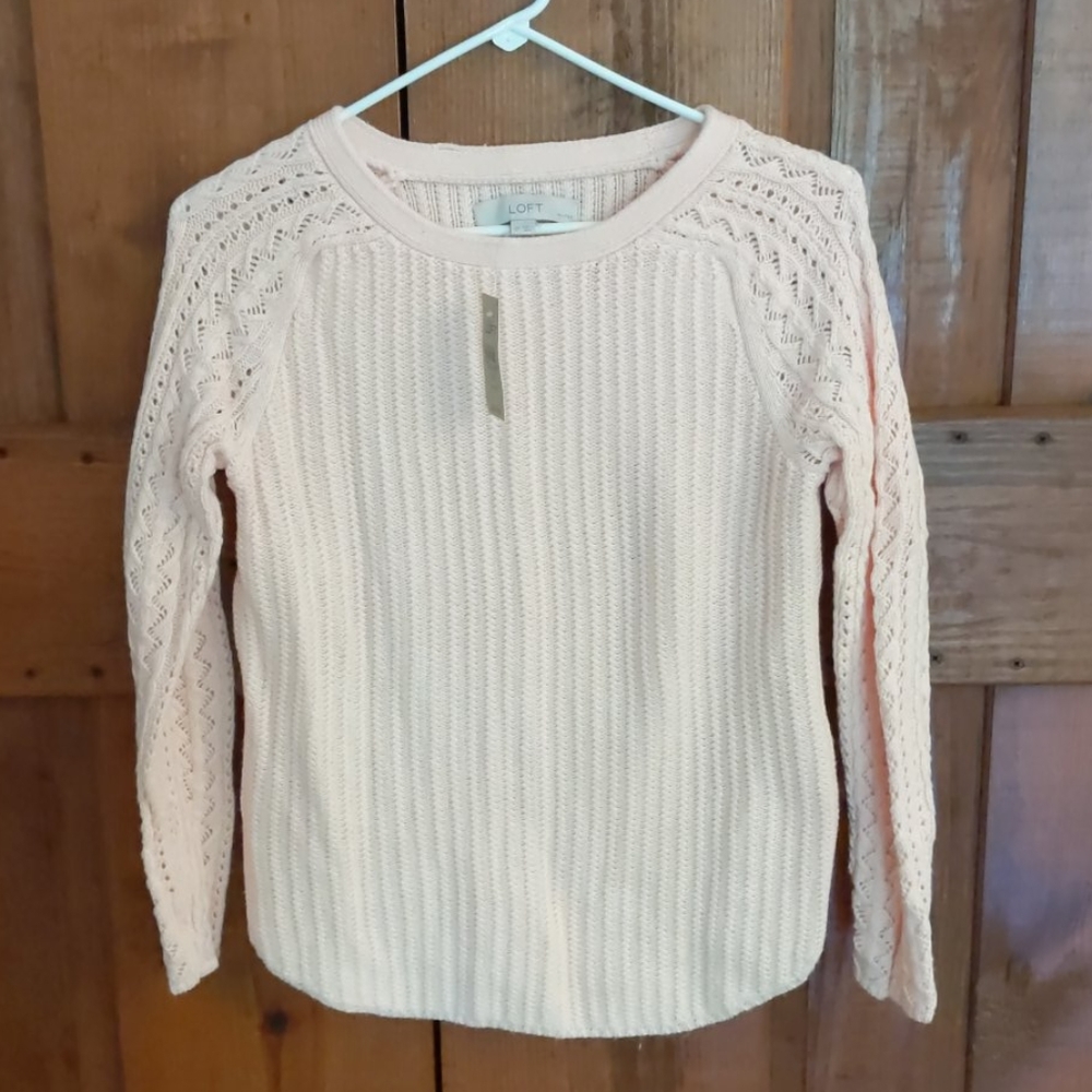 Loft sweater crocheted arms